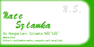 mate szlamka business card